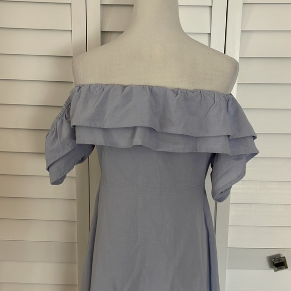 ASOS off Shoulder Ruffle Cotton Dress - Picture 4 of 7